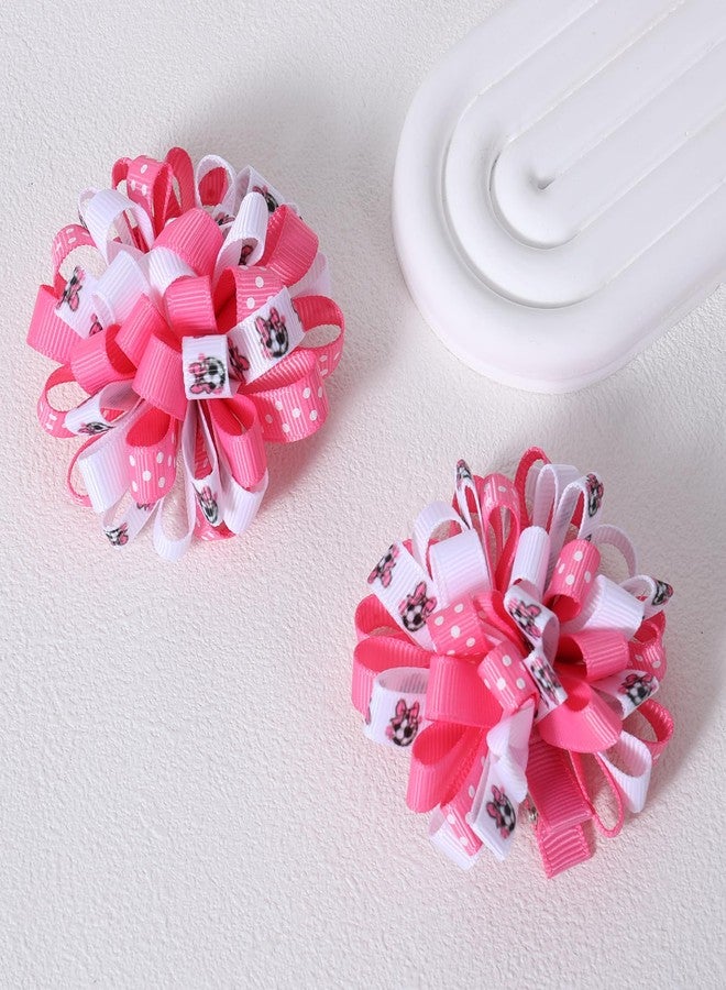 KCHIES Soccer Korker Cheer Bows Hair Clips Girls 4pc Cute Pink & White Football Sport Curly Corker Ribbon Alligator Barrettes Game Day Accessories Soccer Moms Kids Player Birthday Gift - Image 5